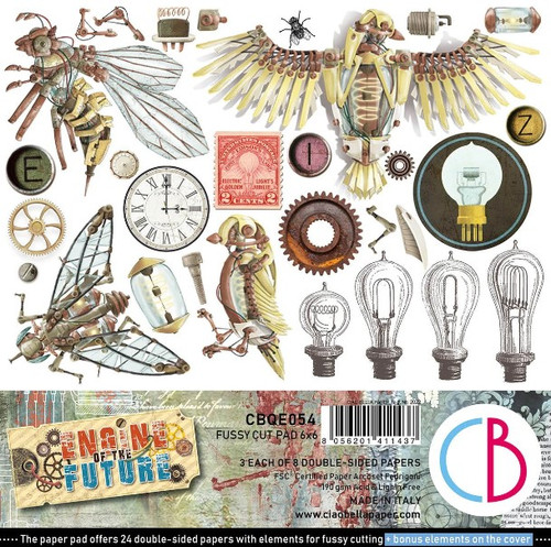 Ciao Bella 6"x 6" Fussy Cut Pad- 3 each of 8 Double-sided Papers- Engine of the Future