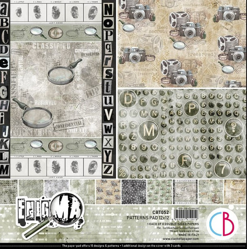 Ciao Bella 12"x 12" Patterns Paper- 8 Double-sided papers- Enigma