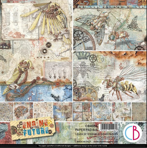 Ciao Bella 8"x 8" Paper Pad- 12 Double-sided papers- Engine of the Future