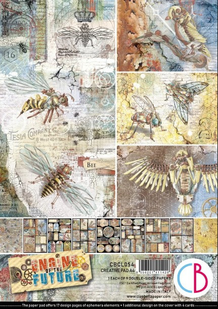 Ciao Bella A4 Creative Pad- 9 Double-sided papers- Engine of the Future