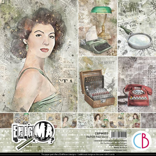 Ciao Bella 12"x 12" Paper Pad- 12 Double-sided papers- Enigma