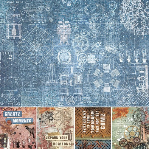 Ciao Bella 12"x 12" Paper Pad- 12 Double-sided papers- Engine of the Future