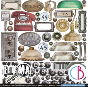 Ciao Bella 6"x 6" Fussy Cut Pad- 3 each of 8 Double-sided Papers- Enigma