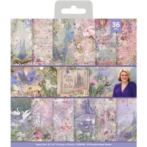 Crafter's Companion - Signature Collection by Sara Davies- 6"X6" Paper Pad- Once Upon a Time Paper Pad- 36 Single-Sided Papers- 180 gsm