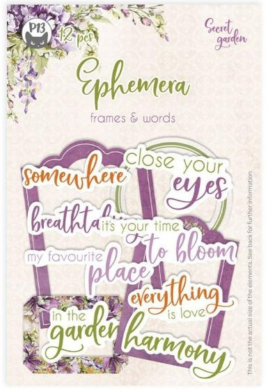P13 - Secret Garden Frames & Words Ephemera