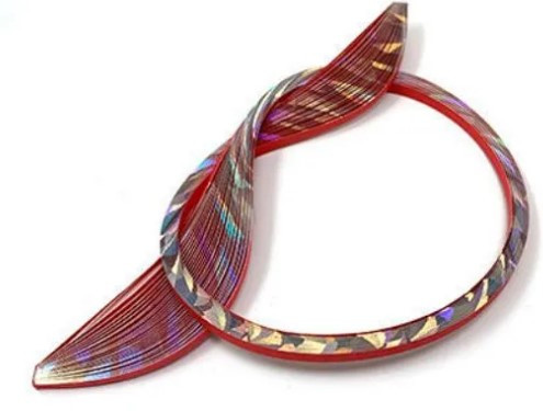 Quilled Creations 1/8" Gilded Quilling Paper - 30 Silver Holofoil Edge on Red Quilling Paper