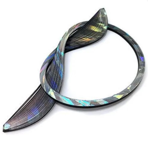 Quilled Creations 1/8" Gilded Quilling Paper - 30 Silver Holofoil Edge on Black Quilling Paper