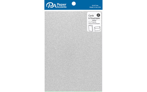 PA Paper Accents C&E 5x7 12pc Glitter Silver