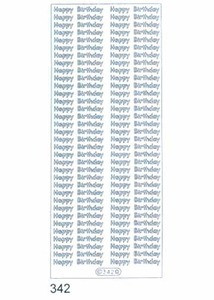 Starform N342 Silver Mini Happy Birthday Outline Peel Sticker