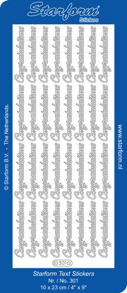 Starform Outline Congratulations N301 Silver Stickers