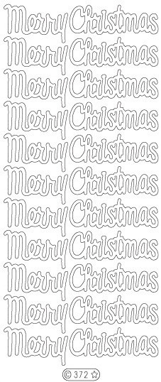 Starform Gold N372 LG MERRY CHRISTMAS Stickers Peel Outline