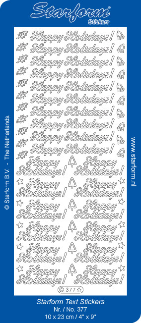 Starform Stickers Happy Holidays Silver N377