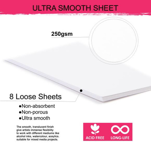 Little Birdie Crafts- A4 Alcohol Ink Paper- 8 sheets