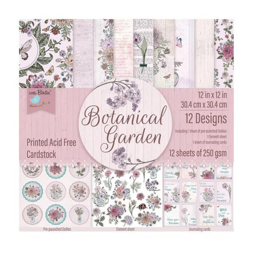 Little Birdie Crafts- 12x12 Paper Pad- Botanical Garden