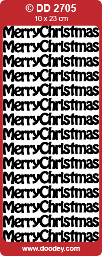 DOODEY DD2705 GOLD Merry Christmas Text Stickers Peel Outline