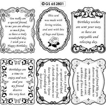 VERSES Gold N01 All Occasion GS652801 Peel Stickers One Sheet with 6 Stickers