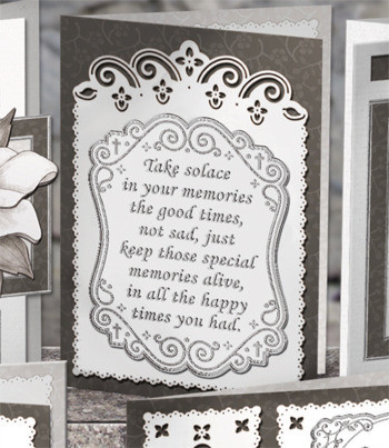 VERSES Silver N51 Condolences GS652851 Peel Stickers One Sheet with 6 Stickers