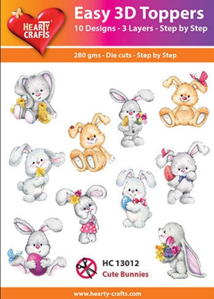 Hearty Crafts Easy 3D Toppers Cute Bunnies HC13012