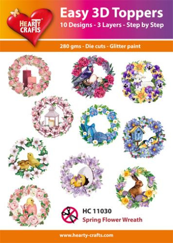 Hearty Crafts Easy 3D Toppers Spring Flower Wreath HC11030