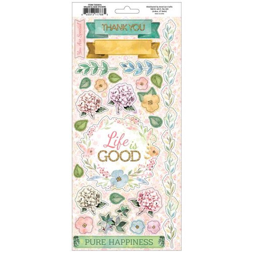 Bo Bunny- Willow & Sage- 6x12 Cardstock Stickers- 48pc