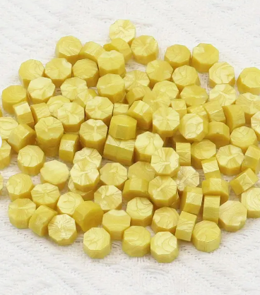 Sealing Wax SW Pearlescent Yellow Octagon Shape 100pcs/bag