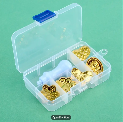 Sealing Wax Alloy Seal Stamp with handle - 5 Alloy Seals Box