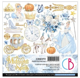 Ciao Bella 6"x 6" Fussy Cut Pad- 3 each of 8 Double-sided Papers- Midnight Spell