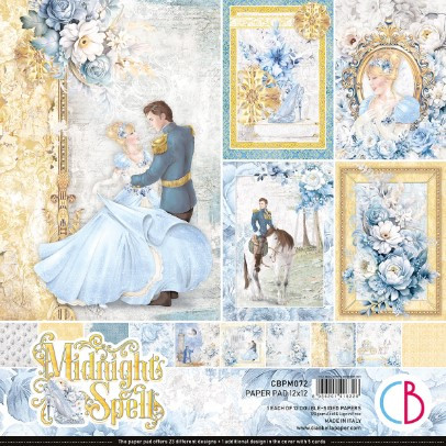 Ciao Bella 12"x 12" Paper Pad- 12 Double-sided papers- Midnight Spell