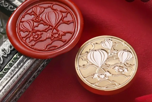 Sealing Wax Seal Stamp -Brass Valentines Hot Air Balloon