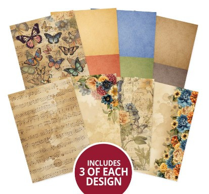Hunkydory Crafts A5 Stickables Self-Adhesive Vintage Melody Stickables- Self-Adhesive Papers