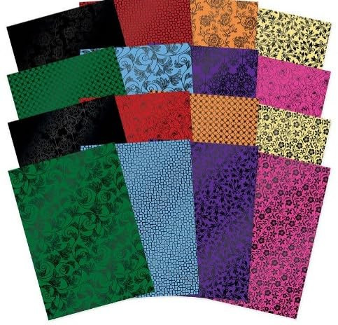 Hunkydory Crafts- Stained Glass Florals Foiled Edge-to-Edge Cardstock- LFC163