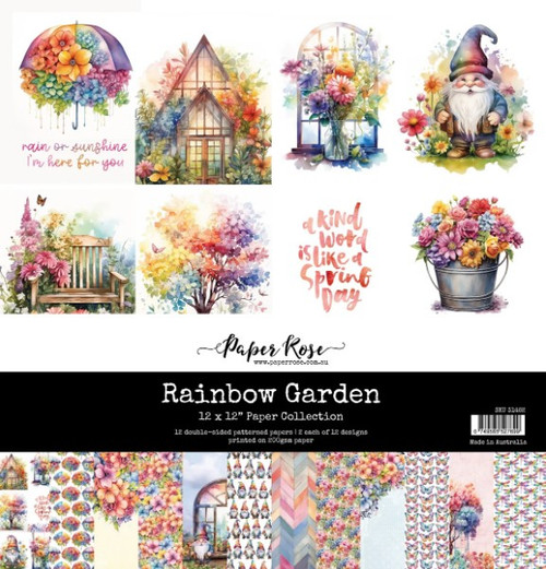 Paper Rose- 12x12" Paper Collection - Rainbow Garden