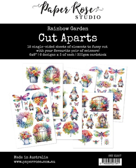 Paper Rose- Cut Aparts - Rainbow Garden