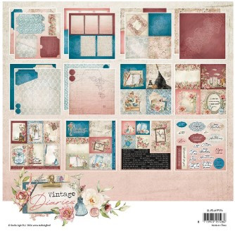 Studio Light- Vintage Diaries- 8x8 Paper Pad- Mixed Paper Papers