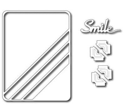 Frantic Stamper Cutting Dies- Diagonal Stripe 3x4 Photo Card