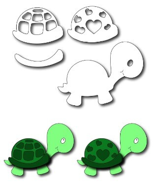 Frantic Stamper Cutting Dies- Baby Turtle (set of 4 dies)
