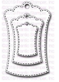 Frantic Stamper Cutting Die- Hourglass Scalloped Tags