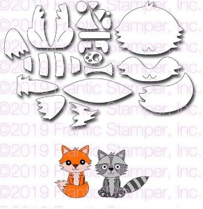 Frantic Stamper Cutting Die- Build a Fox and Raccoon