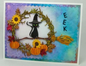 Frantic Stamper Cutting Die- Cat on a Broom