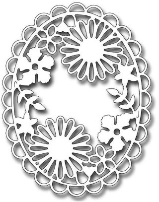 Frantic Stamper Cutting Die- Floral Oval Medallion