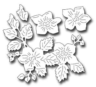 Frantic Stamper Cutting Die- Wild Rose Corner with Overlay Blooms