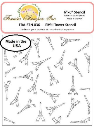 Frantic Stamper 6"x6" Stencil- Eiffel Tower Stencil