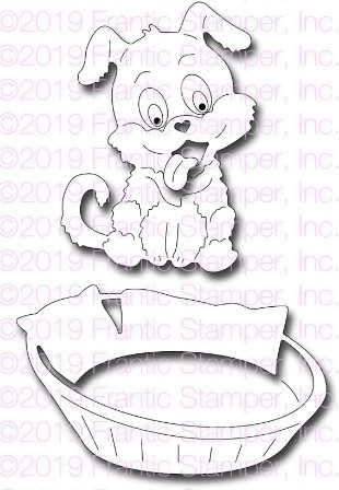 Frantic Stamper Cutting Die- Cute Dog in a Bed