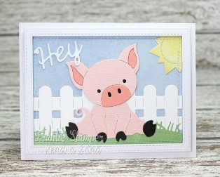 Frantic Stamper Cutting Die- Cute Piglet in a Pen