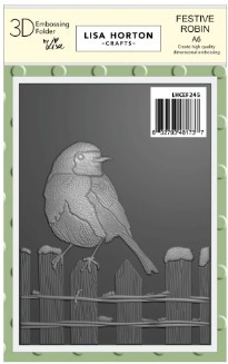 Lisa Horton Crafts- 3D Embossing Folder- A6- Festive Robin