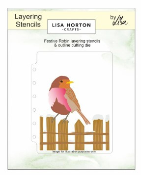 Lisa Horton Crafts- Layering Stencils & Outline Cutting Die- Festive Robin