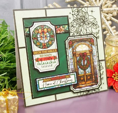 Hunkydory Crafts Stained Glass Christmas Luxury Foiled Acetate LFA244