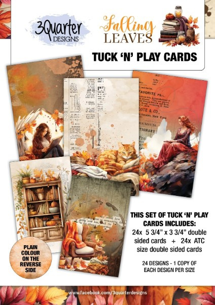 3Quarter Designs- Falling Leaves- Tuck "N" Play Cards