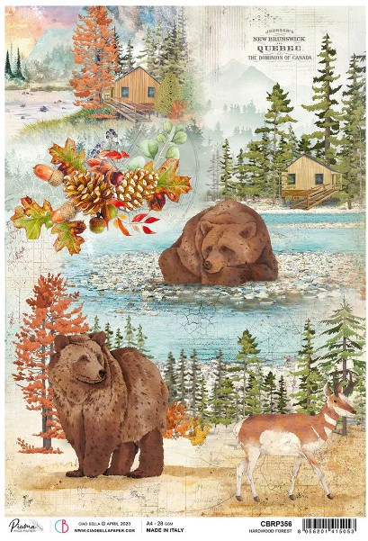 Ciao Bella Papercrafting Rice Paper- Hardwood Forest