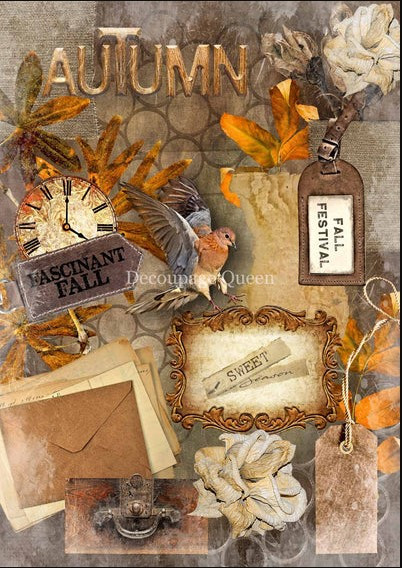 Decoupage Queen A4 Rice Paper - Sweet Autumn- 1 Sheet